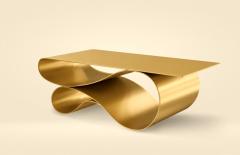 Neal Aronowitz Whorl Coffee Table in Gold Aluminum by Neal Aronowitz - 4644730