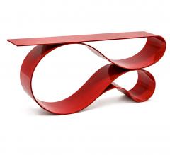 Neal Aronowitz Whorl Console In Red Powered Coated Aluminum by Neal Aronowitz - 4621801