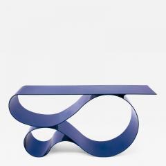 Neal Aronowitz Whorl Console in Blue Powder Coated Aluminum by Neal Aronowitz - 3842732