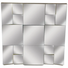 Neal Small Mid Century Modern Cubist Slopes Wall Mirror by Neal Small Hollywood Regency - 2808535