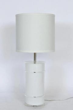 Neal Small Neal Small Style White Lucite Table Lamp with Clear Lucite Detail 1970s - 3009766