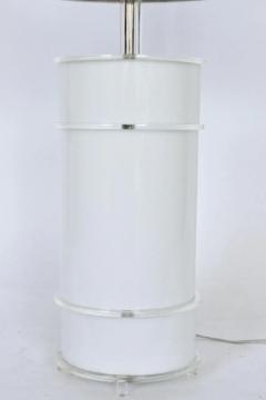 Neal Small Neal Small Style White Lucite Table Lamp with Clear Lucite Detail 1970s - 3009767