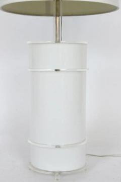 Neal Small Neal Small Style White Lucite Table Lamp with Clear Lucite Detail 1970s - 3009769