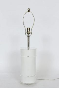Neal Small Neal Small Style White Lucite Table Lamp with Clear Lucite Detail 1970s - 3009770