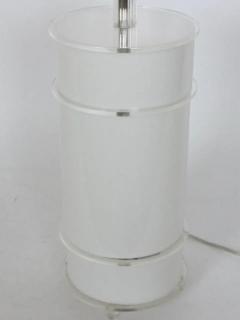 Neal Small Neal Small Style White Lucite Table Lamp with Clear Lucite Detail 1970s - 3009794