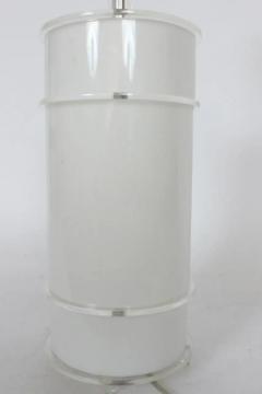 Neal Small Neal Small Style White Lucite Table Lamp with Clear Lucite Detail 1970s - 3009811