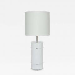 Neal Small Neal Small Style White Lucite Table Lamp with Clear Lucite Detail 1970s - 3012241