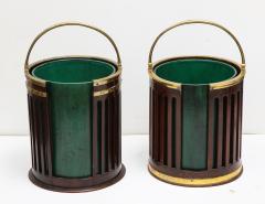 Near pair of brass bound plate buckets  - 1202896