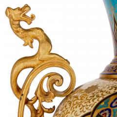 Near pair of porcelain vases with Chinoiserie detailing - 1558795