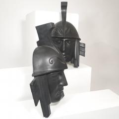 Neck brace head sculpture in art deco bronze - 3097258