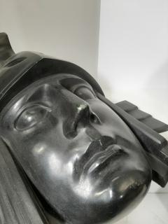 Neck brace head sculpture in art deco bronze - 3097260