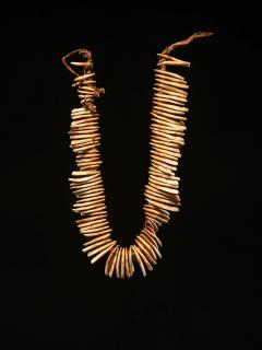 Necklace made of Marsupial rodent incisors and hand knitted plant fiber cord - 4267680