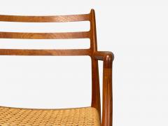 Neils O M ller Danish Papercord Teak Dining Chairs Denmark 1950s - 4346528