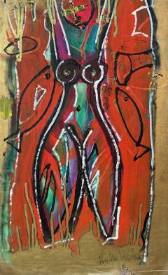 Neith Nevelson Abstract Female Figure in Red  - 4797033