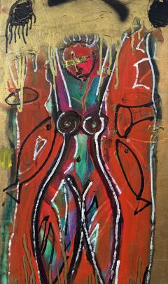 Neith Nevelson Abstract Female Figure in Red  - 4797036