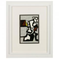 Nell Blair Walden Blaine Nell Blaine Untitled Abstract Mixed Media on Paper in Frame USA 1940s - 927500