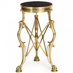 Neo Pompeian Brass and Marble Gueridon Table with Leopard Masks - 4501215