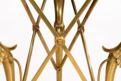 Neo Pompeian Brass and Marble Gueridon Table with Leopard Masks - 4501223