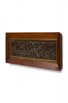 Neo classical Patinated Bronze Relief of Mythical Scene in Framed Wall Plaque - 4674496
