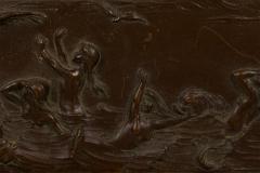 Neo classical Patinated Bronze Relief of Mythical Scene in Framed Wall Plaque - 4674500