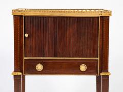 Neoclassic Leather Top Bronze Mounted Tambour Door Table - 3246348