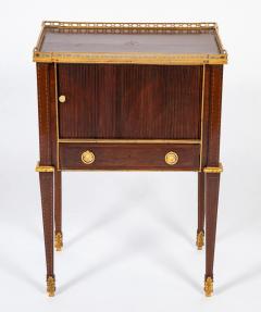 Neoclassic Leather Top Bronze Mounted Tambour Door Table - 3246349