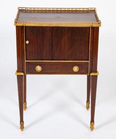 Neoclassic Leather Top Bronze Mounted Tambour Door Table - 3246350