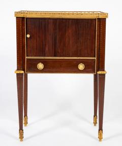 Neoclassic Leather Top Bronze Mounted Tambour Door Table - 3246352