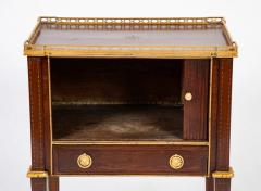 Neoclassic Leather Top Bronze Mounted Tambour Door Table - 3246404