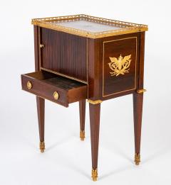 Neoclassic Leather Top Bronze Mounted Tambour Door Table - 3246415
