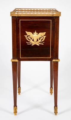 Neoclassic Leather Top Bronze Mounted Tambour Door Table - 3246424