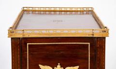 Neoclassic Leather Top Bronze Mounted Tambour Door Table - 3246427