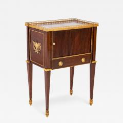 Neoclassic Leather Top Bronze Mounted Tambour Door Table - 3251386
