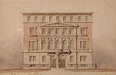 Neoclassical Architectural Drawing with Watercolor probably circa 1800 - 4001308