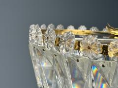 Neoclassical Basket Pendant Light Bronze Crystal France 20th c  - 4470320