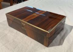 Neoclassical Biedermeier Box Rosewood Veneer Brass Inlays England circa 1830 - 4107017