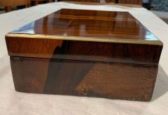 Neoclassical Biedermeier Box Rosewood Veneer Brass Inlays England circa 1830 - 4107020