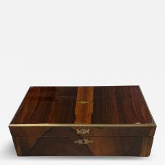Neoclassical Biedermeier Box Rosewood Veneer Brass Inlays England circa 1830 - 4109914
