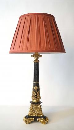 Neoclassical Black and Ormolu Bronze Sinumbra Base Table Lamp circa 1835 - 4155418