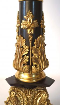 Neoclassical Black and Ormolu Bronze Sinumbra Base Table Lamp circa 1835 - 4155422