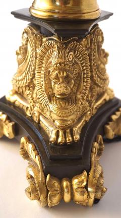 Neoclassical Black and Ormolu Bronze Sinumbra Base Table Lamp circa 1835 - 4155424