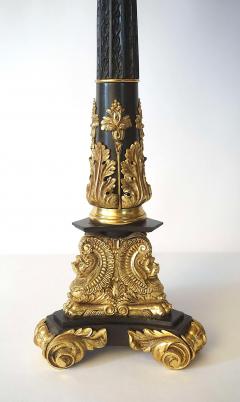 Neoclassical Black and Ormolu Bronze Sinumbra Base Table Lamp circa 1835 - 4155426