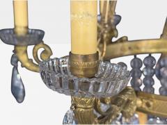 Neoclassical Bronze Crystal Nine Light Chandelier France 19th c  - 4445386