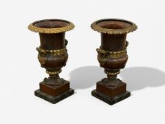 Neoclassical Bronze Marble Table Top Urns France 1920s - 4231560