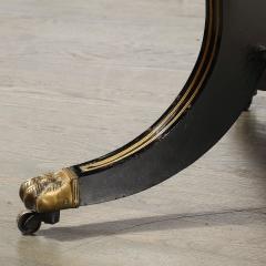 Neoclassical Center Table in Macassar W Brass Heraldic Inlays Black Lacquer - 4265997
