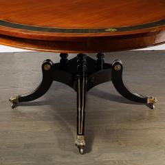 Neoclassical Center Table in Macassar W Brass Heraldic Inlays Black Lacquer - 4265998