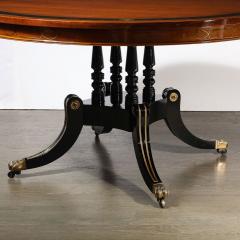 Neoclassical Center Table in Macassar W Brass Heraldic Inlays Black Lacquer - 4266000