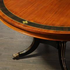 Neoclassical Center Table in Macassar W Brass Heraldic Inlays Black Lacquer - 4266001