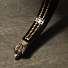 Neoclassical Center Table in Macassar W Brass Heraldic Inlays Black Lacquer - 4266003