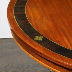 Neoclassical Center Table in Macassar W Brass Heraldic Inlays Black Lacquer - 4266005